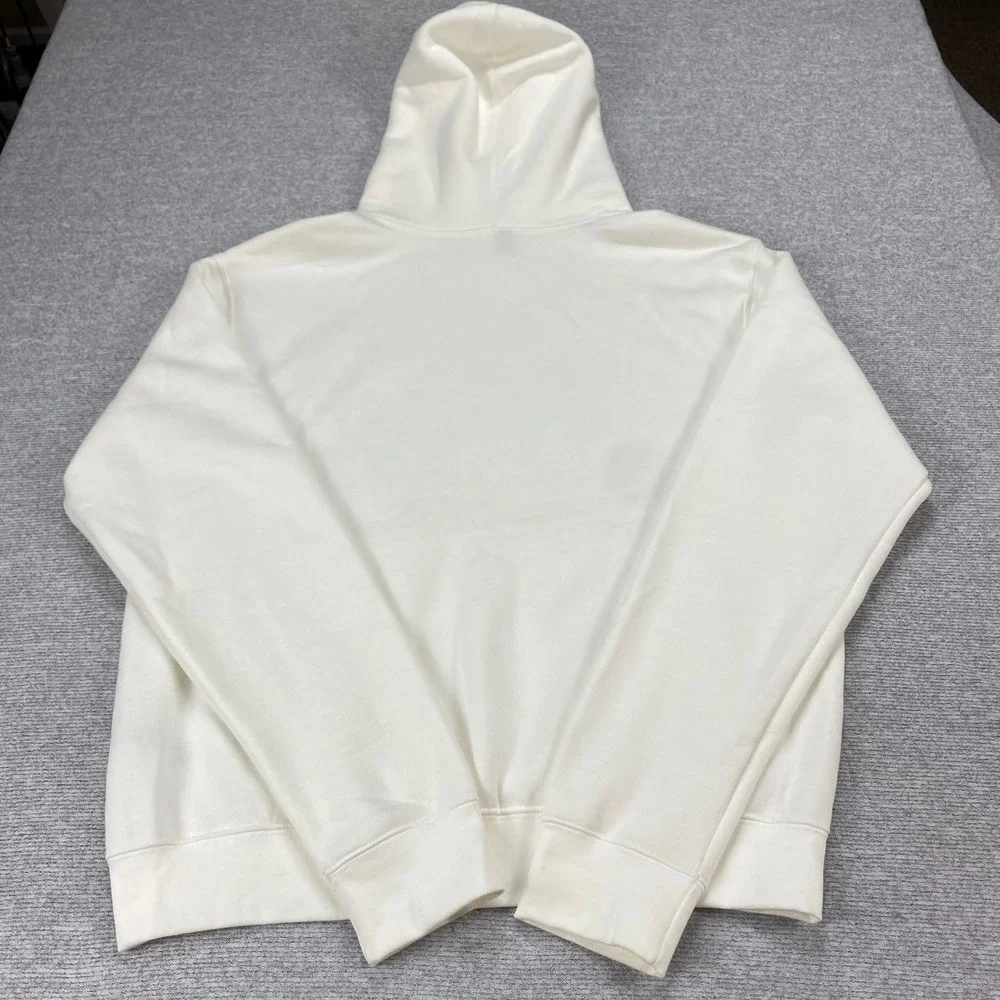 Adidas Mens‎ Essentials Fleece Logo Hoodie White Red Blue Pullover Medium